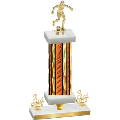 Premium Single Orange Glacier Third Place Soccer Trophy