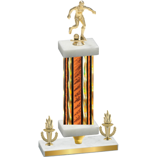 Premium Single Orange Glacier Victory Soccer Trophy