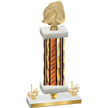 Premium Single Orange Glacier First Place Soccer Trophy
