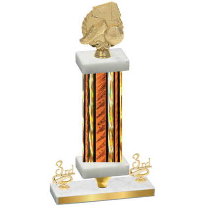 Premium Single Orange Glacier Third Place Soccer Trophy