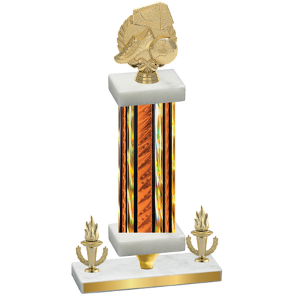 Premium Single Orange Glacier Victory Soccer Trophy