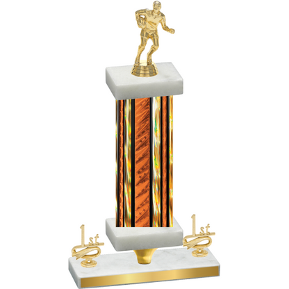 Premium Single Orange Glacier First Place Rugby Trophy