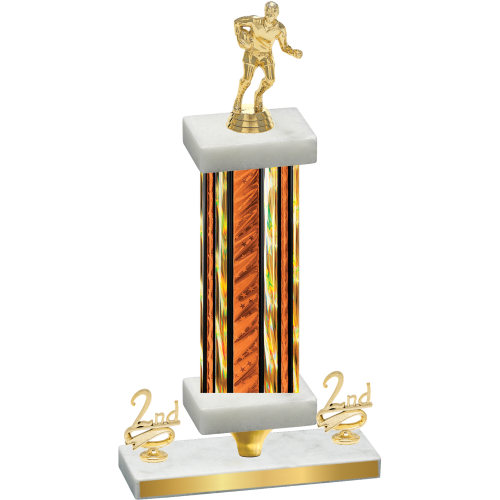 Premium Single Orange Glacier Second Place Rugby Trophy