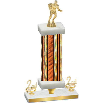 Premium Single Orange Glacier Second Place Rugby Trophy