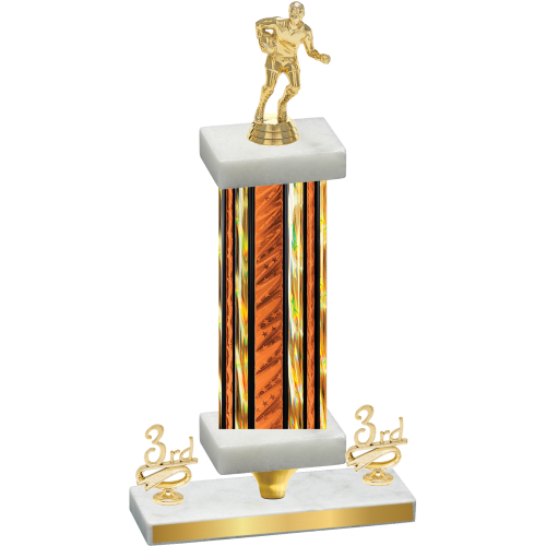 Premium Single Orange Glacier Third Place Rugby Trophy