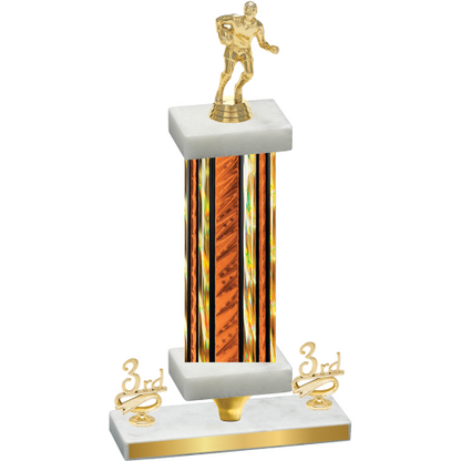 Premium Single Orange Glacier Third Place Rugby Trophy