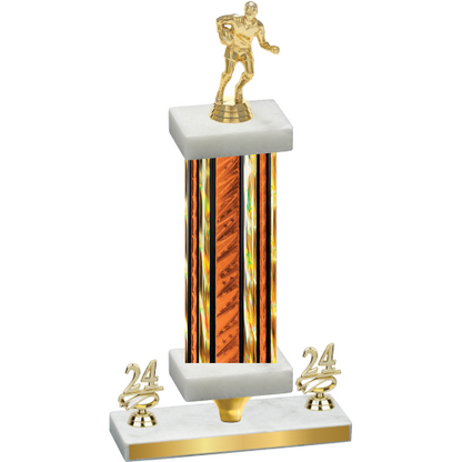 Premium Single Orange Glacier Year Rugby Trophy