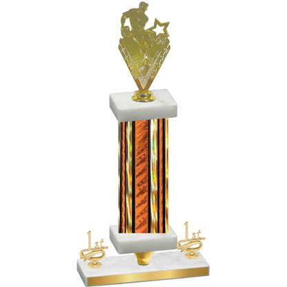 Premium Single Orange Glacier First Place Rugby Trophy