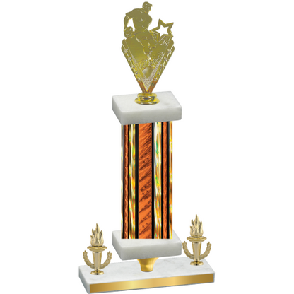 Premium Single Orange Glacier Victory Rugby Trophy