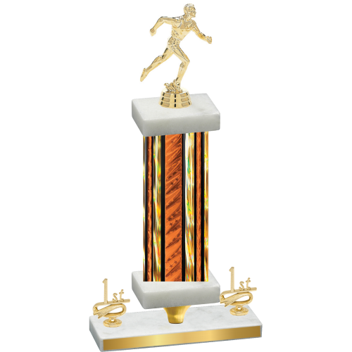 Premium Single Orange Glacier First Place Running Trophy