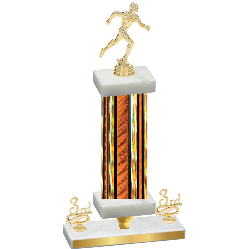 Premium Single Orange Glacier Third Place Running Trophy