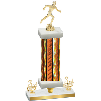 Premium Single Orange Glacier Third Place Running Trophy