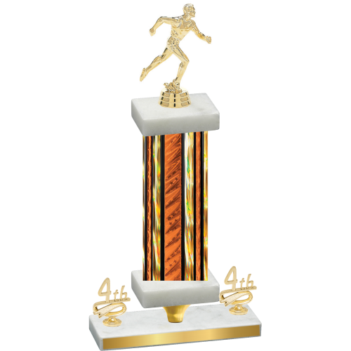 Premium Single Orange Glacier Fourth Place Running Trophy