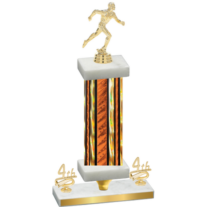 Premium Single Orange Glacier Fourth Place Running Trophy