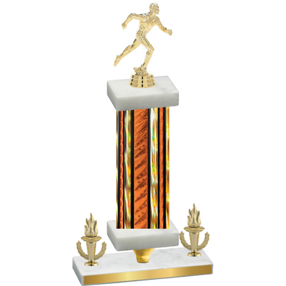 Premium Single Orange Glacier Victory Running Trophy