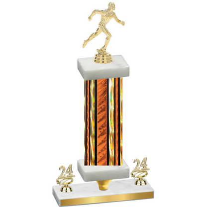 Premium Single Orange Glacier Year Running Trophy