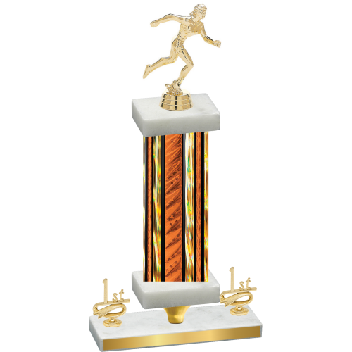 Premium Single Orange Glacier First Place Running Trophy
