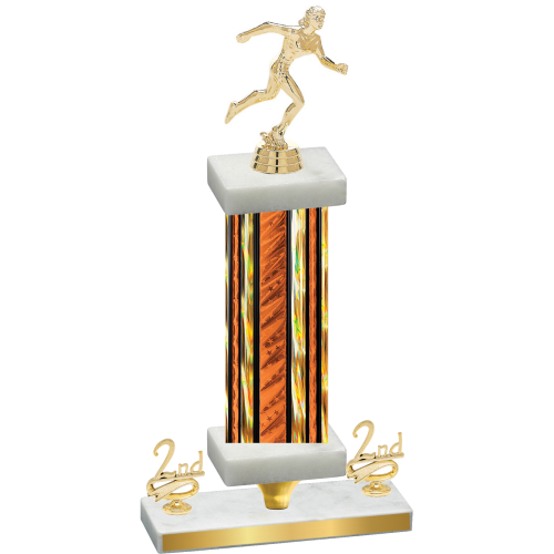 Premium Single Orange Glacier Second Place Running Trophy