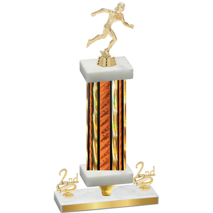 Premium Single Orange Glacier Second Place Running Trophy