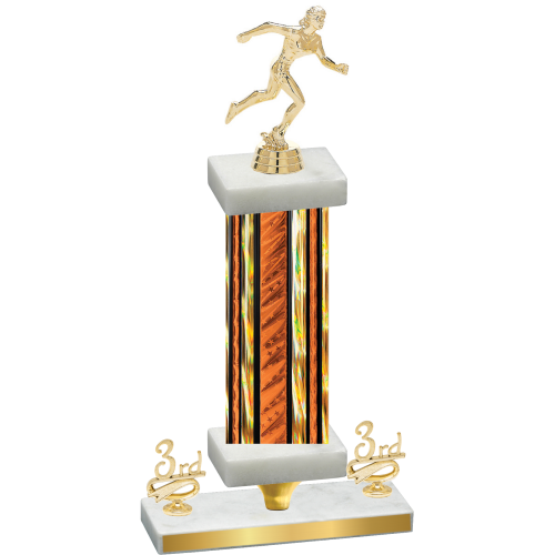 Premium Single Orange Glacier Third Place Running Trophy