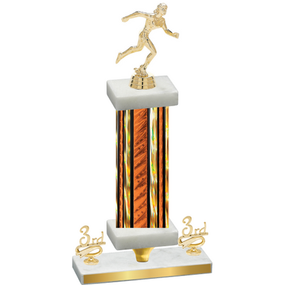 Premium Single Orange Glacier Third Place Running Trophy