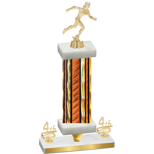 Premium Single Orange Glacier Fourth Place Running Trophy