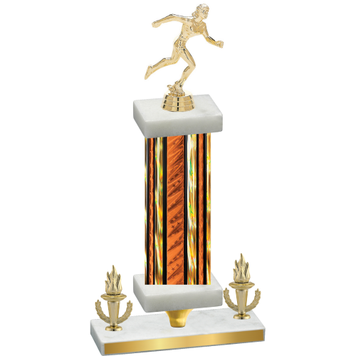 Premium Single Orange Glacier Victory Running Trophy