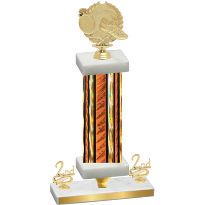 Premium Single Orange Glacier Second Place Running Trophy