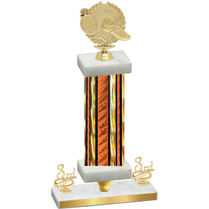 Premium Single Orange Glacier Third Place Running Trophy