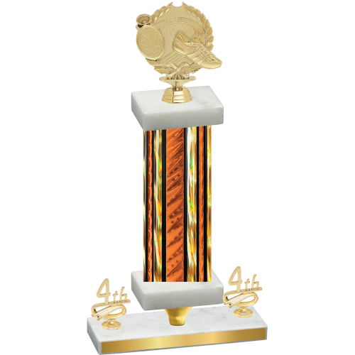 Premium Single Orange Glacier Fourth Place Running Trophy
