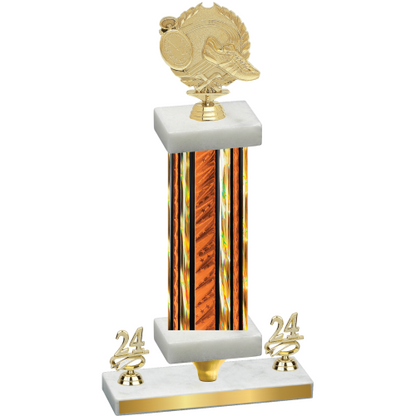 Premium Single Orange Glacier Year Running Trophy