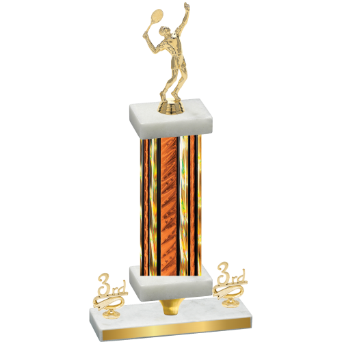 Premium Single Orange Glacier Third Place Tennis Trophy