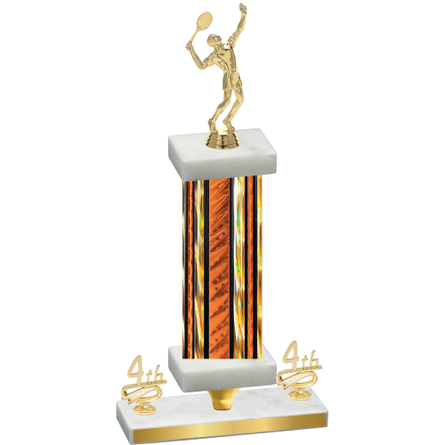 Premium Single Orange Glacier Fourth Place Tennis Trophy