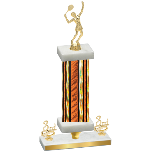 Premium Single Orange Glacier Third Place Tennis Trophy