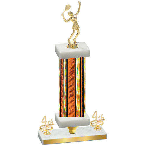 Premium Single Orange Glacier Fourth Place Tennis Trophy