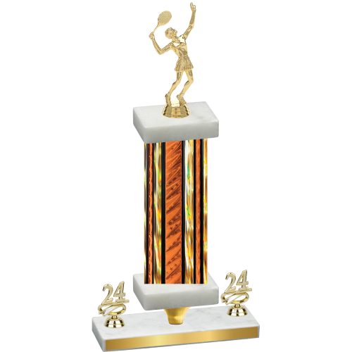 Premium Single Orange Glacier Year Tennis Trophy