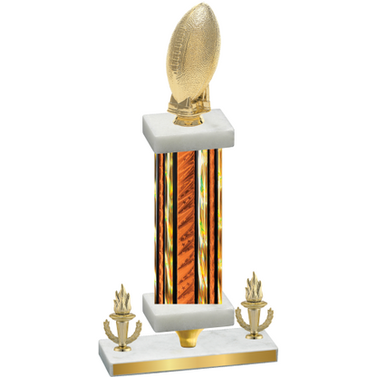 Premium Single Orange Glacier Victory Football Trophy