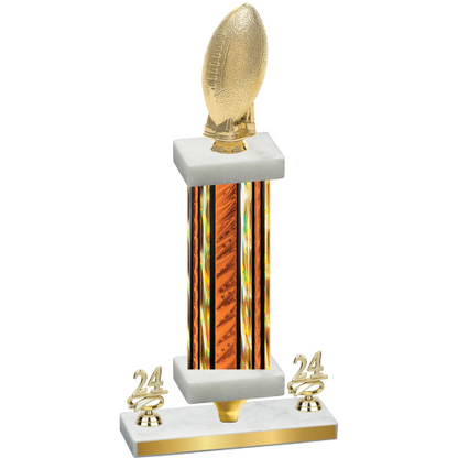 Premium Single Orange Glacier Year Football Trophy