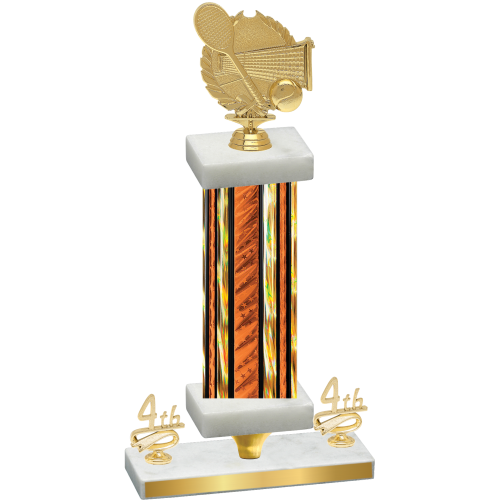 Premium Single Orange Glacier Fourth Place Tennis Trophy