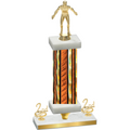 Premium Single Orange Glacier Second Place Wrestling Trophy