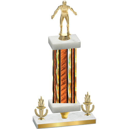 Premium Single Orange Glacier Victory Wrestling Trophy