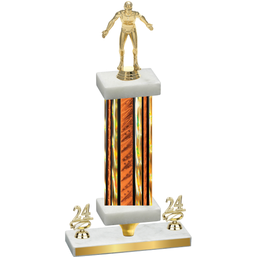 Premium Single Orange Glacier Year Wrestling Trophy