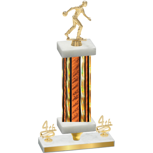 Premium Single Orange Glacier Fourth Place Bowling Trophy