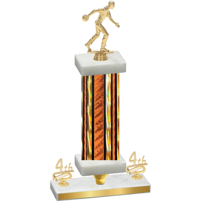 Premium Single Orange Glacier Fourth Place Bowling Trophy