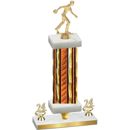 Premium Single Orange Glacier Year Bowling Trophy