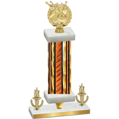 Premium Single Orange Glacier Victory Bowling Trophy