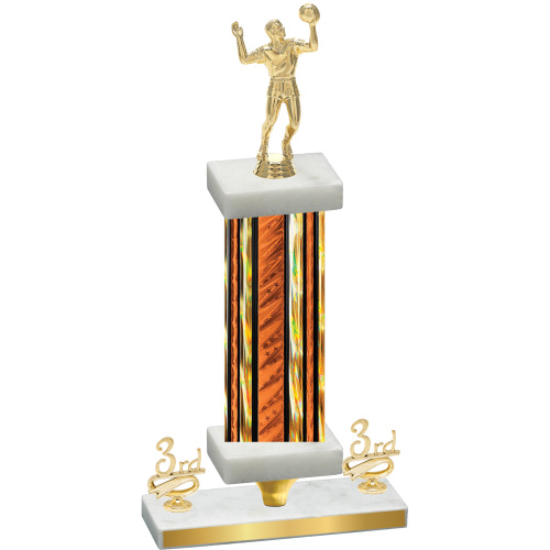 Premium Single Orange Glacier Third Place Volleyball Trophy