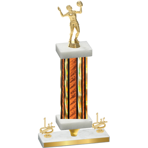 Premium Single Orange Glacier First Place Volleyball Trophy
