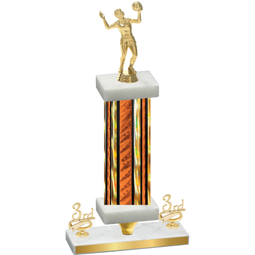 Premium Single Orange Glacier Third Place Volleyball Trophy