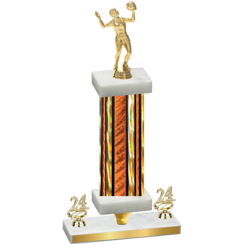 Premium Single Orange Glacier Year Volleyball Trophy